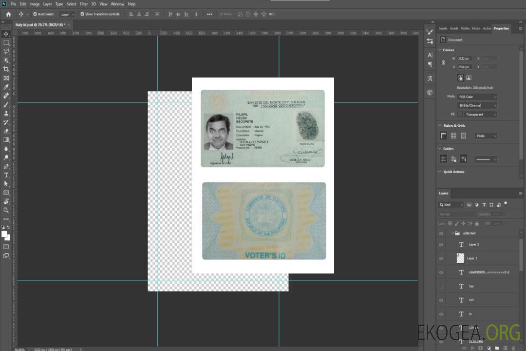 Carte d'identité des électeurs de San Jose Del Monte aux Philippines template